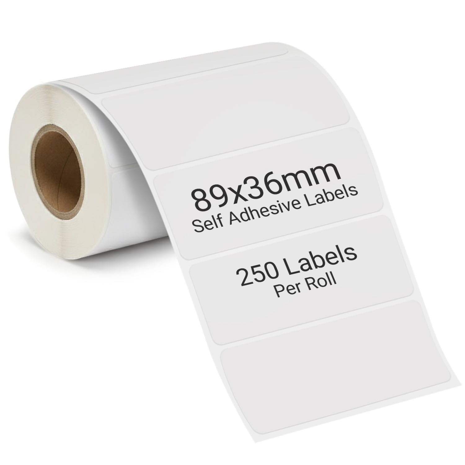 eCompostable Self Adhesive Address Labels - 89x36mm White Sticky Labels on Roll | 250 Count 1