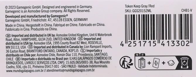 Gamegenic Token Keep Gray/Red Premium Chip Box for Board Games 5