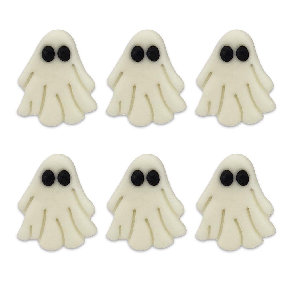 Anniversary House - Halloween Spooky Ghost Edible Sugarcraft Cake Toppers Pack of 6 1