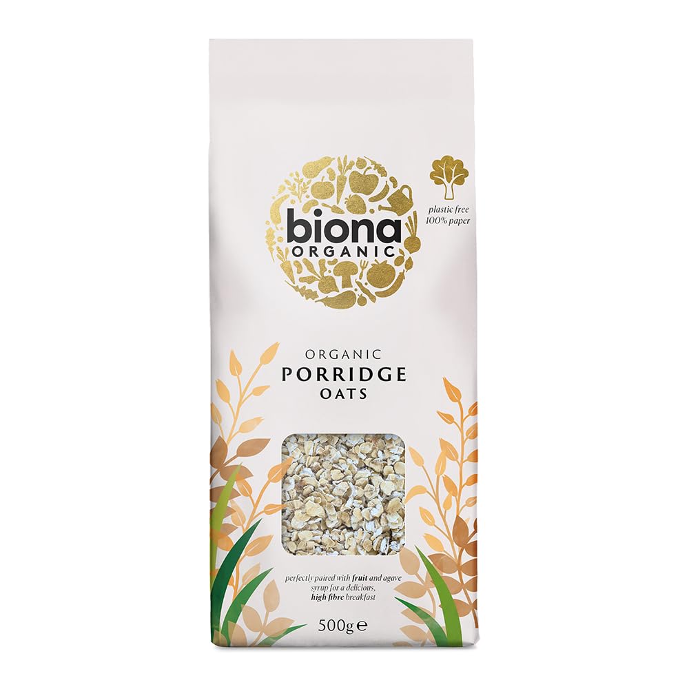Biona Organic Porridge Oats - 500 g Pack | High Fibre | Vegan Friendly