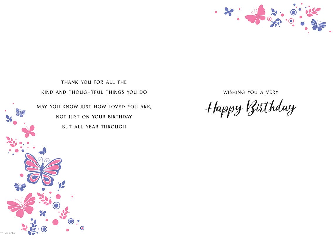 Piccadilly Greetings Birthday Card for Daughter In Law | 9 x 6 Inches | Purple