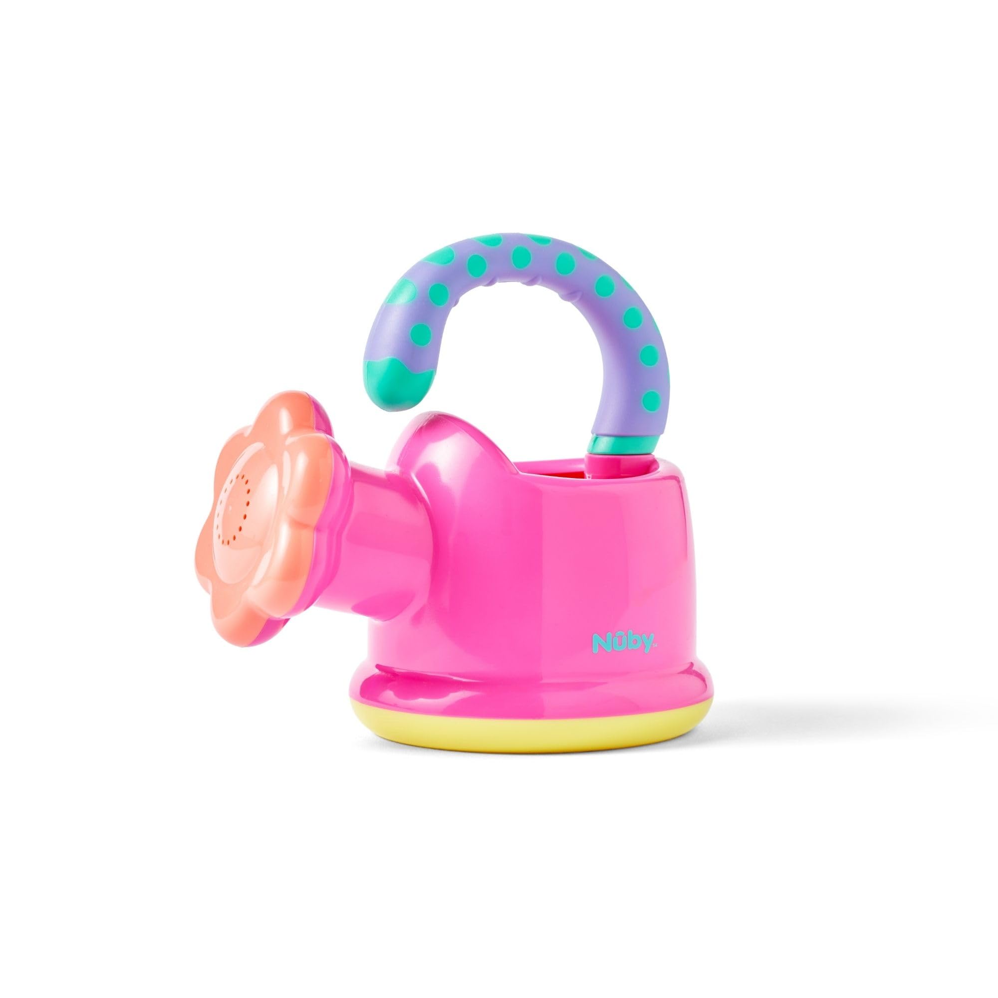 Nuby Fun Watering Can Bath Toy - Easy Hold Handle | Pink | Ages 6 Months+ 1