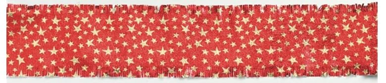 Traditional Christmas Cake Frill Decoration - Red Star Foil Design, 90cm Length 1
