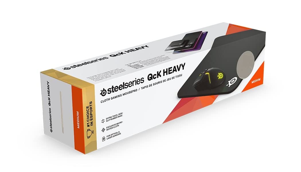 SteelSeries QcK Heavy Gaming Mouse Pad - Extra Thick 6mm Non-Slip Rubber Base | Size M 3