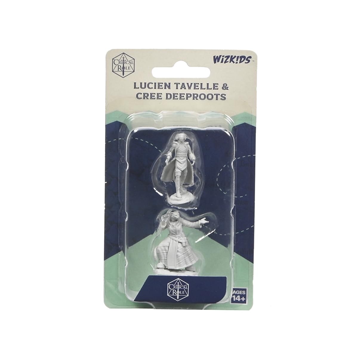 WizKids Critical Role Unpainted Miniatures: Lucien Tavelle & Cree Deeproots | Plastic Miniature Figure