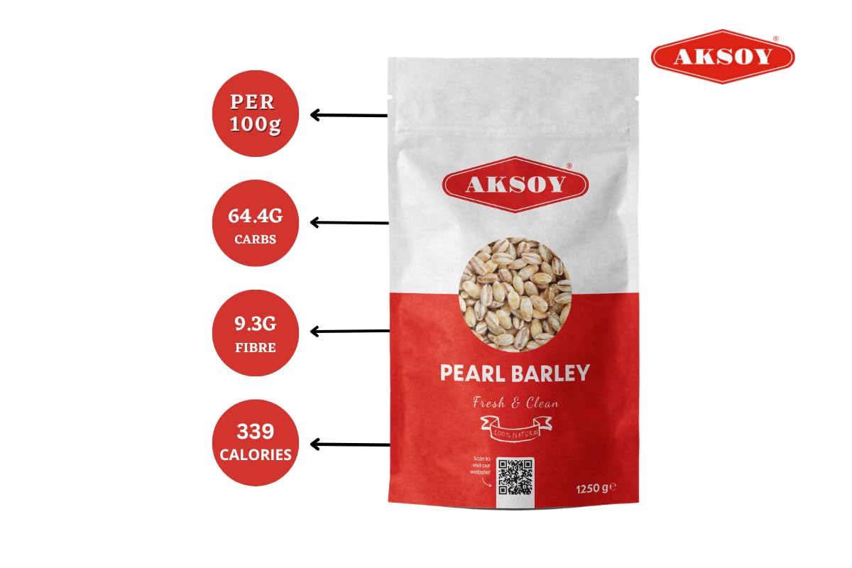 AKSOY Wholefoods Pearl Barley - 1.25KG Bag | High Fiber Grain for Soups & Salads 9