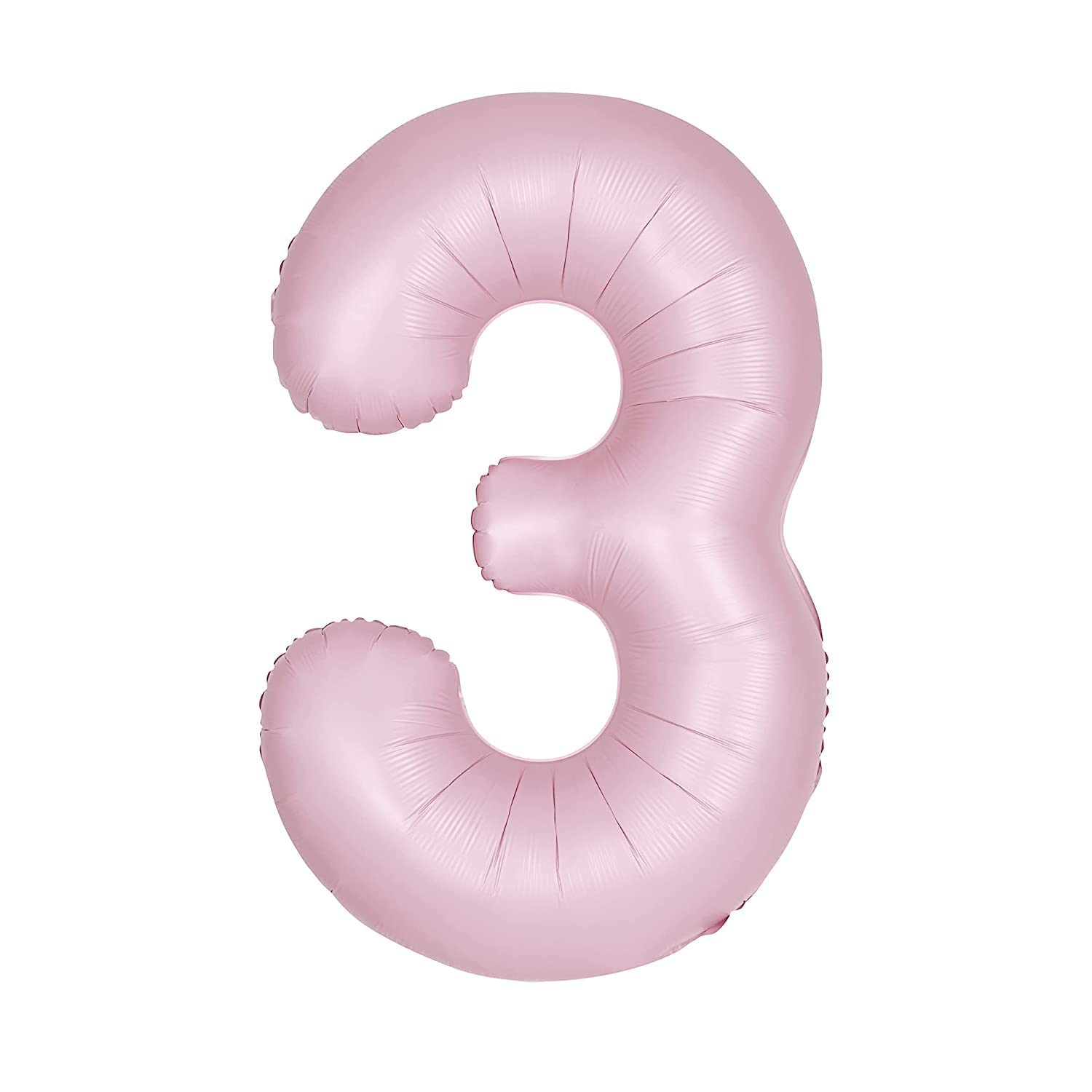 Unique Giant Foil Number 3 Balloon - 86 cm Matte Baby Pink 1