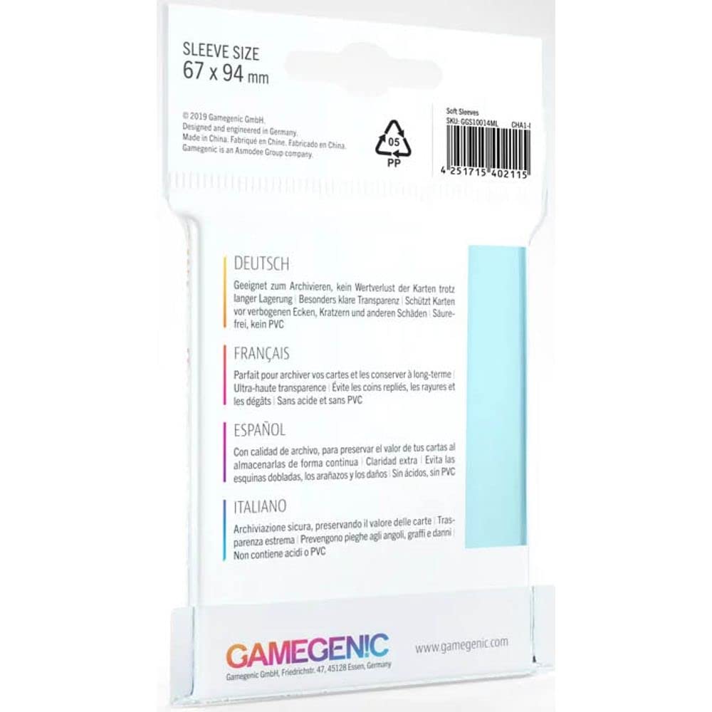 Gamegenic Soft Sleeves - 100 Pack | 67 x 94 mm Polypropylene for Trading Cards & Board Games 2