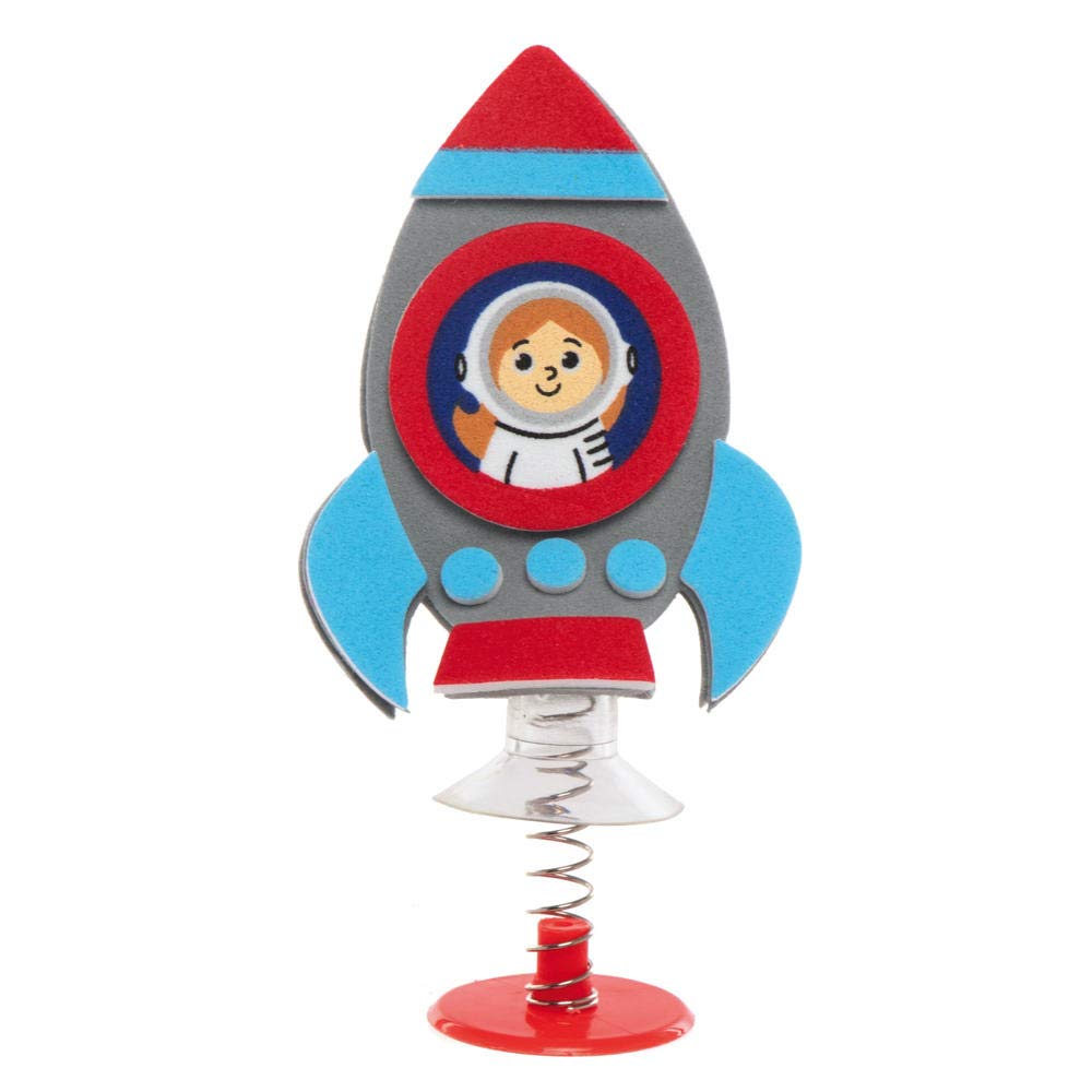 Baker Ross Space Rocket Jumping Toys - Pack of 8 Foam Popping Rocket Kits 9