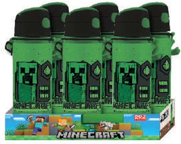 Kids Licensing Minecraft Aluminium Drinking Bottle with Click Closure 600 ml