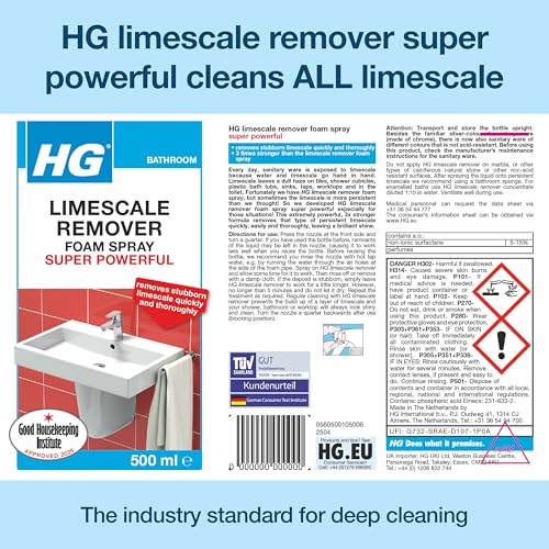 HG - Scale Away 3x Stronger Foam Spray, 500ml Professional Limescale Remover
