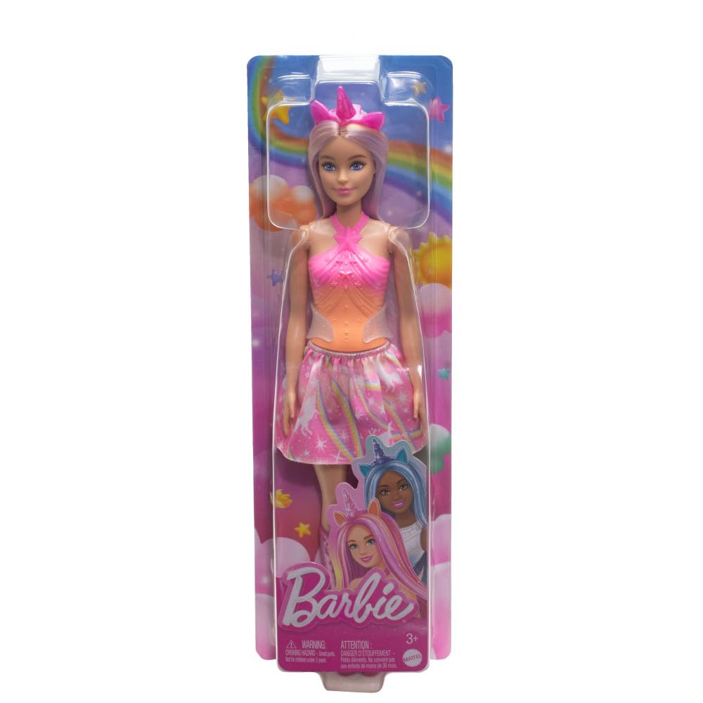 Barbie Unicorn Doll with Fantasy Hair & Ombre Outfit | 17.72 in | HRR13 6