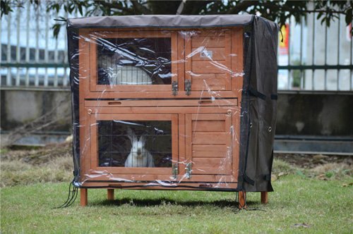 BUNNY BUSINESS Universal 36' Double Hutch Cover - White Acrylic | 915x450x800mm