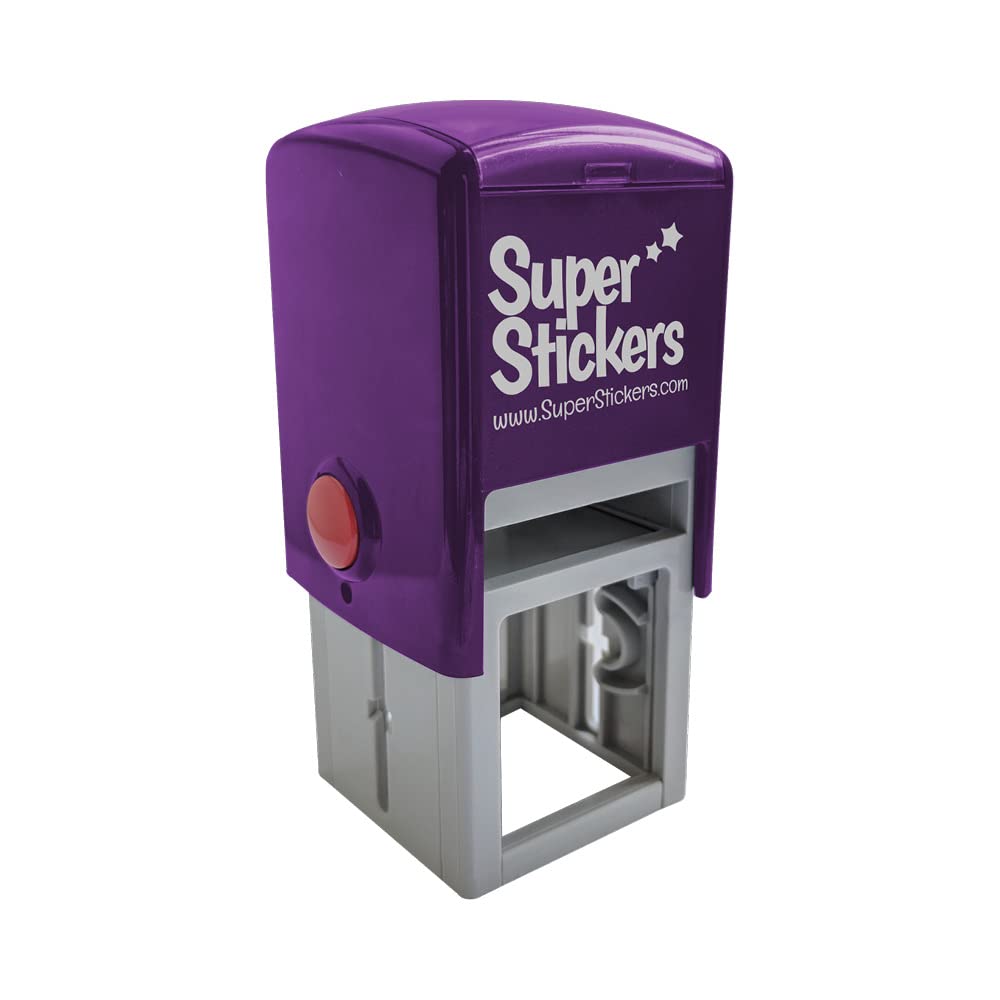 SuperStickers Pre-Inked Star Stamp - Purple Ink | 28mm Impression Size 4