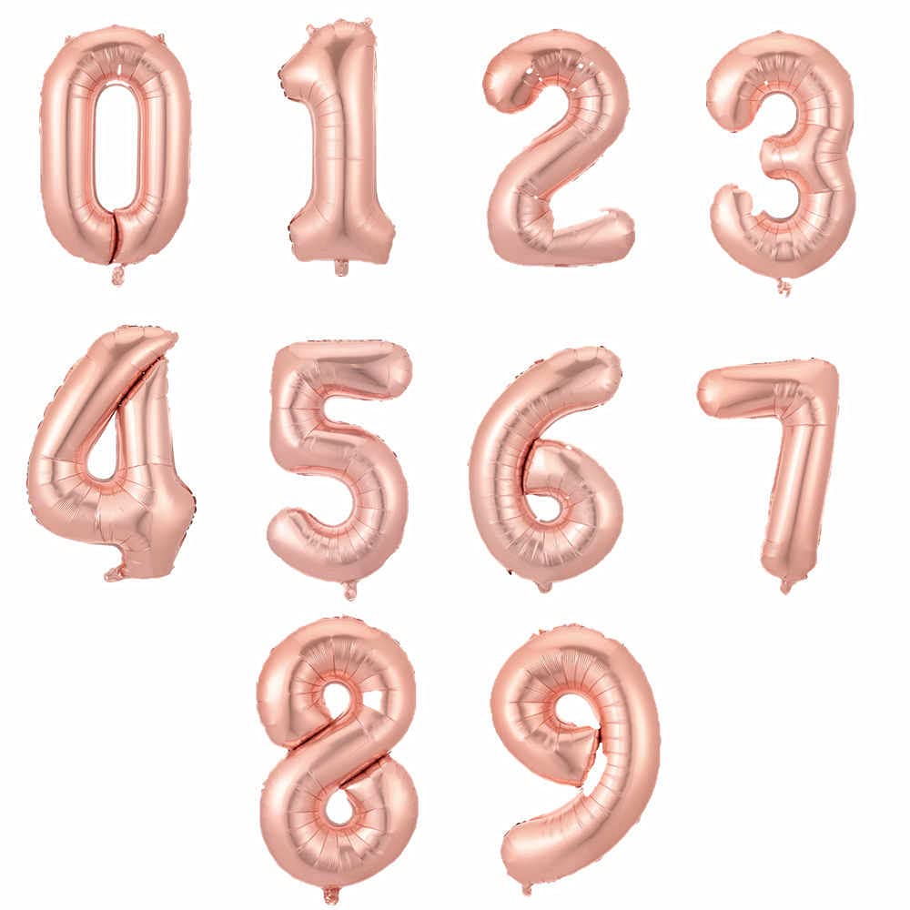 Rose Gold Foil Number 8 Balloon - 76cm Free-Standing Party Decor