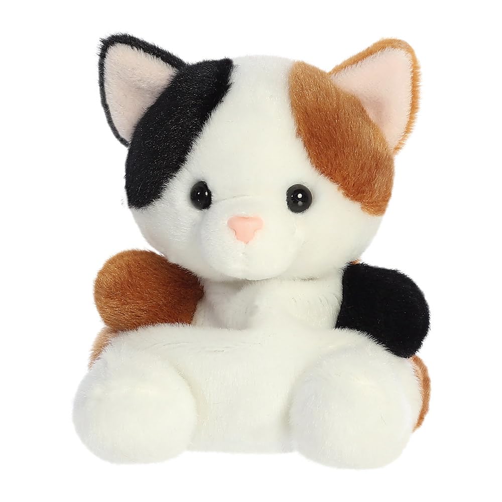 AURORA Palm Pals Calico Cat Soft Toy - 13cm Bean-Filled Plush | Suitable from Birth 2