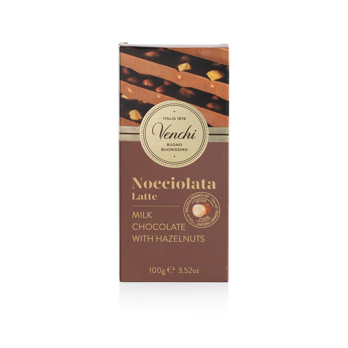 Venchi Milk Chocolate Hazelnut Bar 100g with Whole Piedmont Hazelnuts - Gluten Free 8