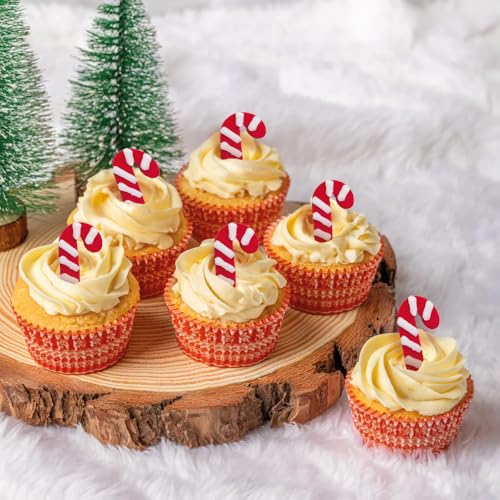 Anniversary House 7 Pack Candy Cane Edible Cake Toppers | Handcrafted Sugar Decorations | Made in UK 2