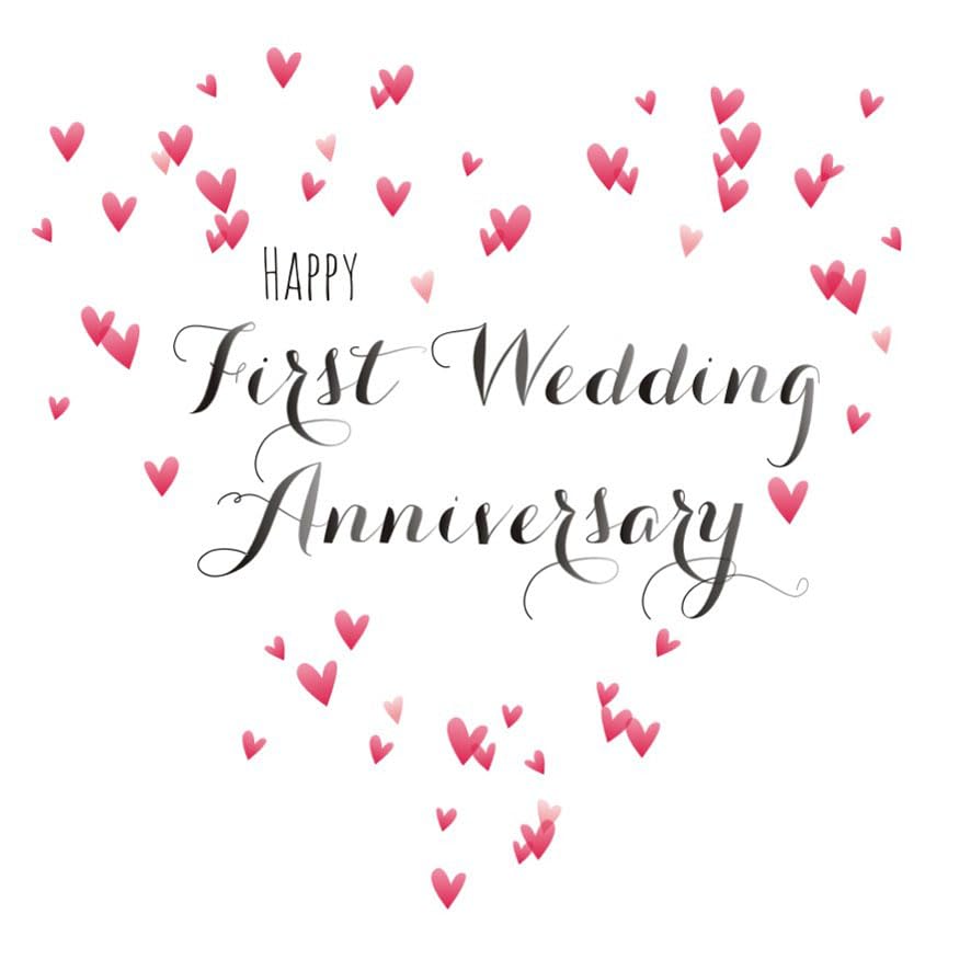 Claire Giles Greeting Cards - Happy First Wedding Anniversary Card | 150x150mm | Heavy 350gsm Card 2