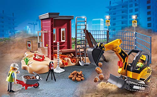 Playmobil City Action Small Excavator with Movable Bucket & 2 Construction Figures (70443) 2