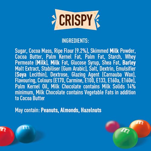 M&M's Crispy Chocolate Pouch 374g - Family Size Snack Pack