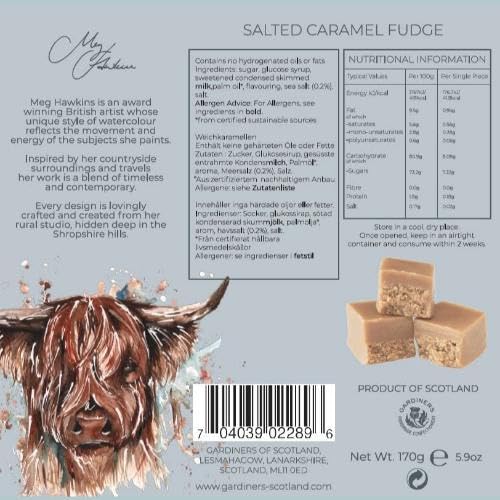 Gardiners of Scotland Highland Cow Salted Caramel Fudge - 170g Handmade Luxury Gift Carton 6