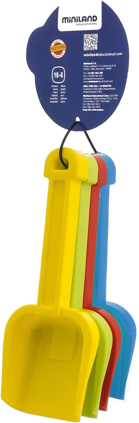 Miniland Special Assorted Spades Set - Flexible Plastic Sand & Snow Playset for Kids 1