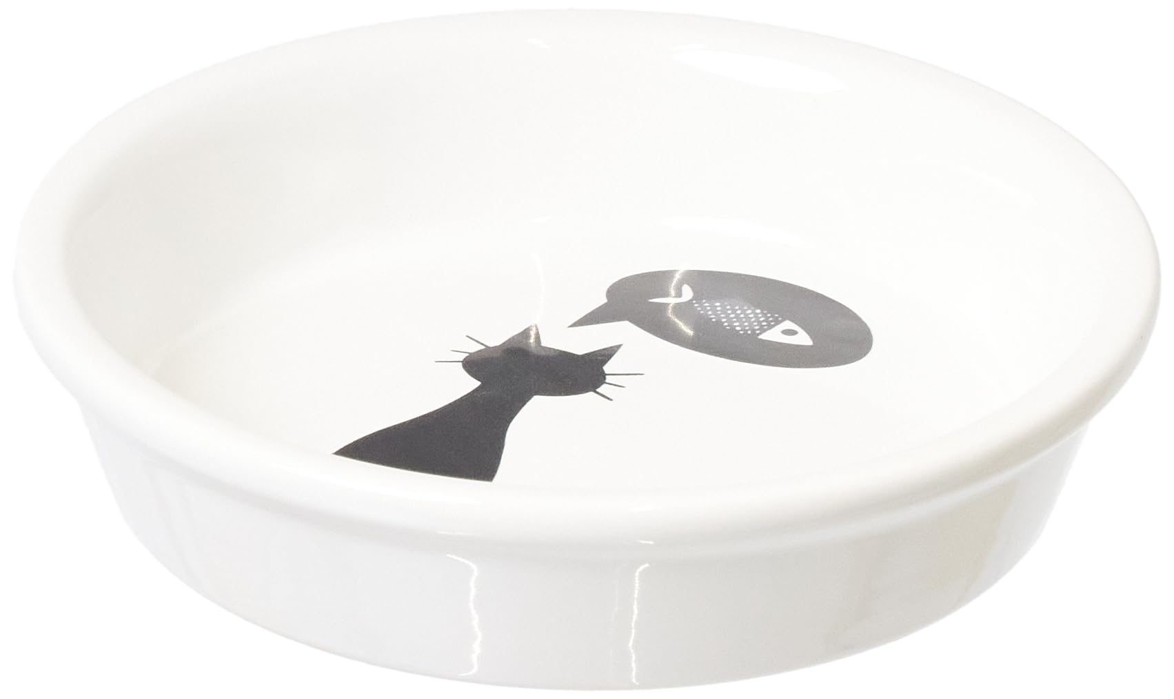 TRIXIE Ceramic Cat Bowl - 0.25 Litre Capacity | White | Portable 1