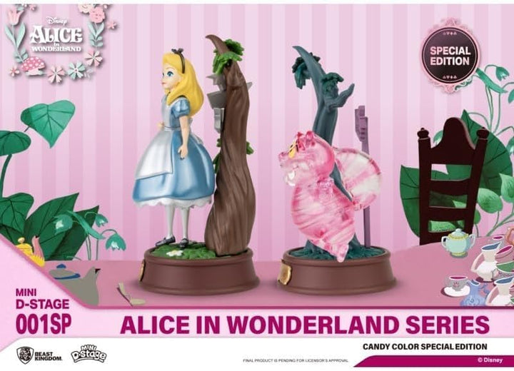 BEAST KINGDOM MINI D STAGE - DISNEY ALICE IN WONDERLAND ALICE AND CHESHIRE CAT C