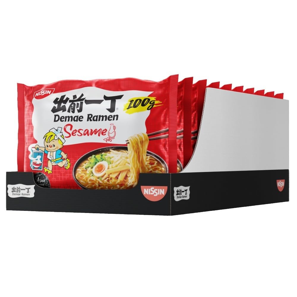 NISSIN Ramen Sesame Flavoured Instant Noodles, 100g (Pack of 10) 1