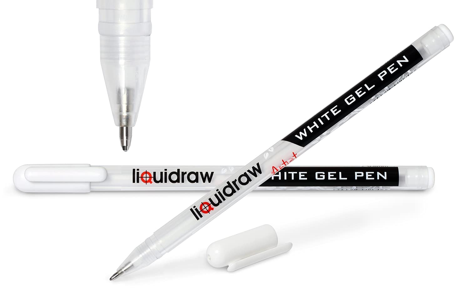 Liquidraw White Gel Pens - Set of 3 | 0.8mm Fine Point | Refillable for Artists & Crafts 7