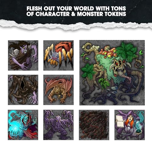 Dungeon Craft Cursed Lands Board Game - 1000+ Reversible Terrain Tiles for D&D Curse of Strahd 4