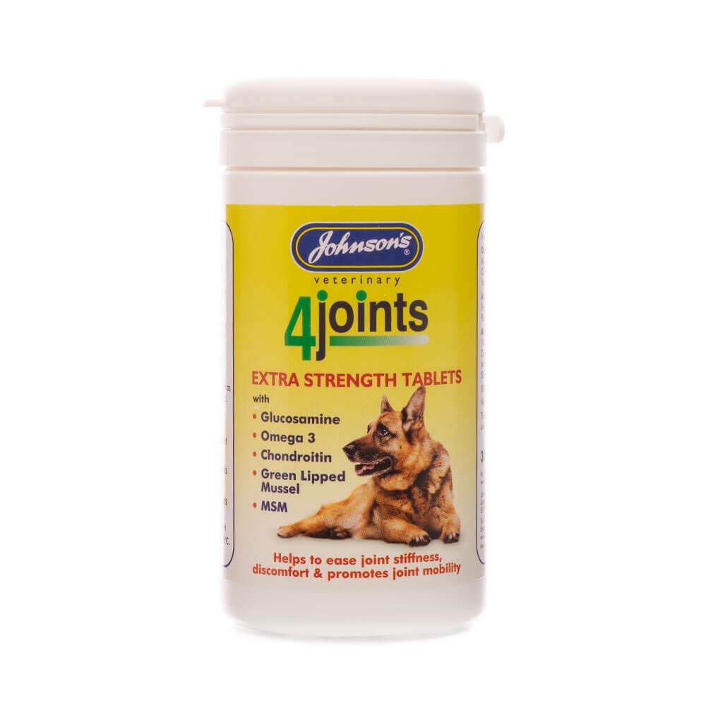 Johnsons Vet 4 Joints Mobility Tablets for Dogs - Extra Strength Joint Support | 30 Count