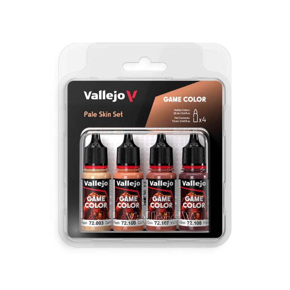 Vallejo AV Game Color Set - Pale Skin Colors (x4) - Acrylic Paints for Scale Models 1
