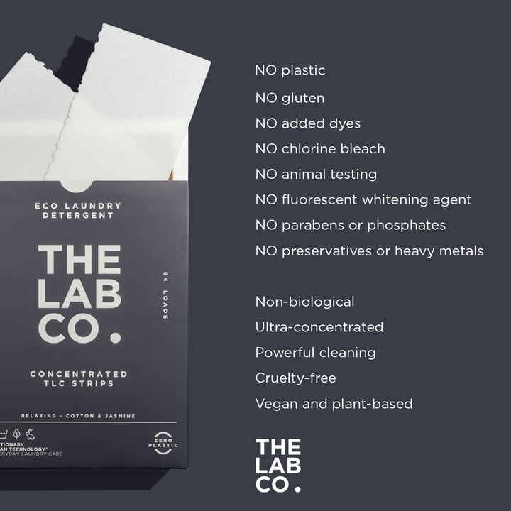 The Lab Co. - Laundry Detergent Strips (64 Loads, Cotton Lavender Jasmine)