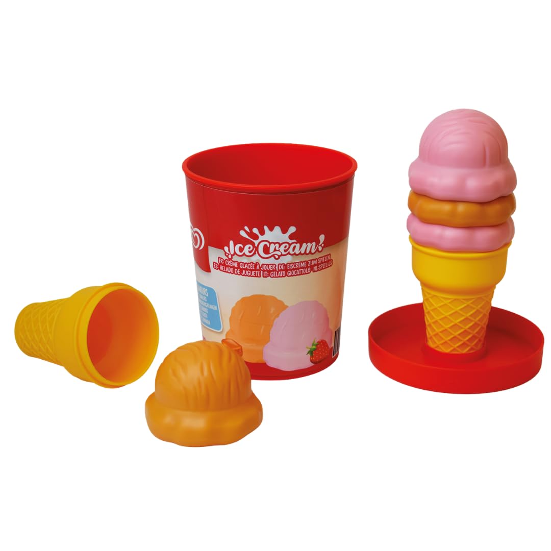Casdon Walls Ice Cream Tub Toy - Strawberry & Caramel | Pretend Play Set | Ages 2+