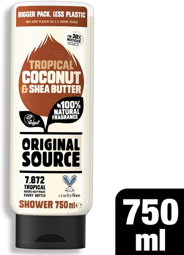 Original Source Coconut & Shea Butter Shower Gel - Hydrating, Moisturizing, 750ml