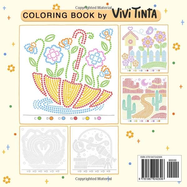 Vivi Tinta Whimsy Escape: Dot Art Guided Coloring Book - 88 Pages, Paperback