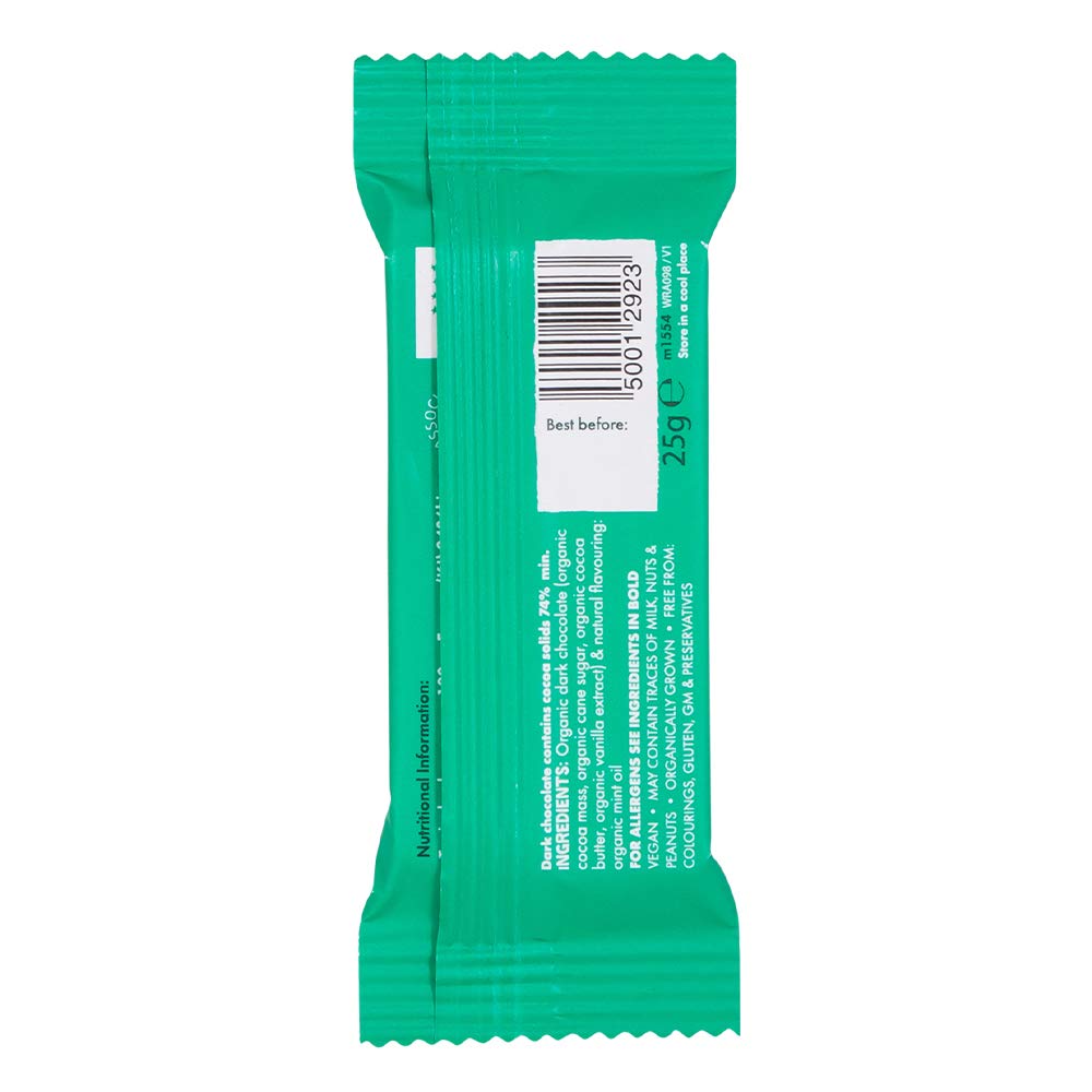 Montezuma - Royal Mint 74% Cocoa Dark Chocolate with Peppermint, Organic, Vegan, Gluten-Free Mini Bar 2