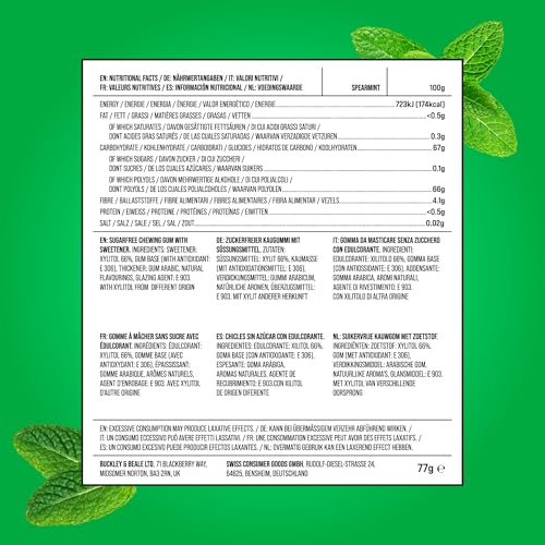 PUR - Spearmint Sugar-Free Chewing Gum (55 Pieces)