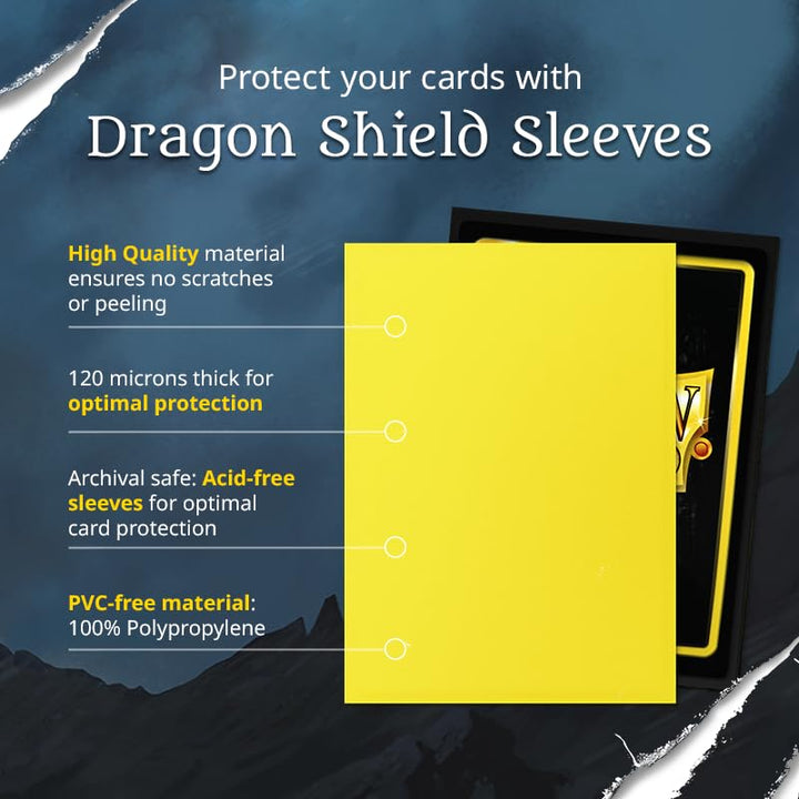 Dragon Shield Standard Sleeves Matte White - 100 Count Card Sleeves for Trading Card Games