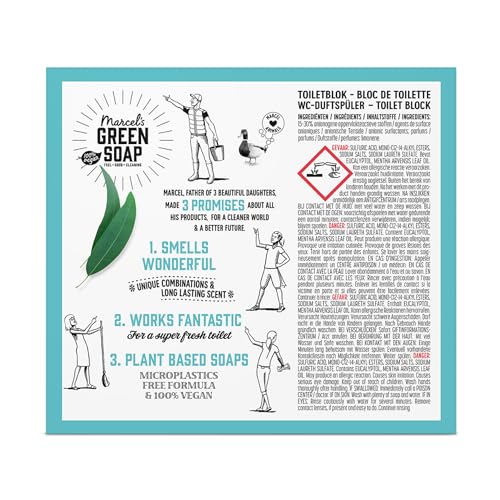 Marcel's Green Soap - Mint & Eucalyptus Toilet Rim Block