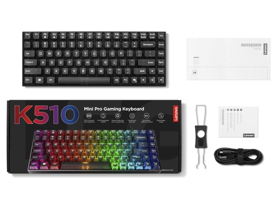 Lenovo Legion K510 Mini Pro Mechanical Gaming Keyboard – 75% Layout, Brown Tactile Switch, UK 84-Key 2