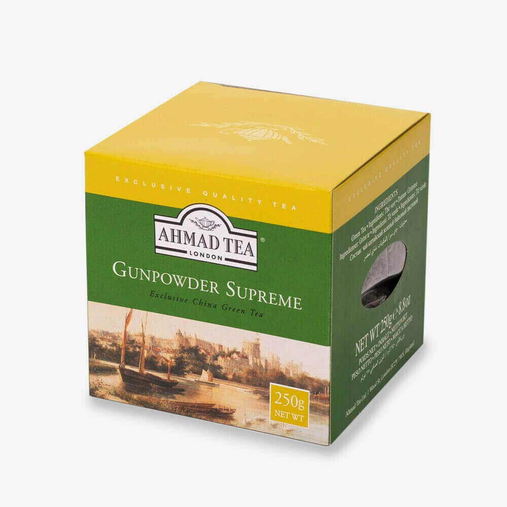 Ahmad Tea Gunpowder Green Tea - Loose Leaf 250g | Smoky Flavor | China Origin 1