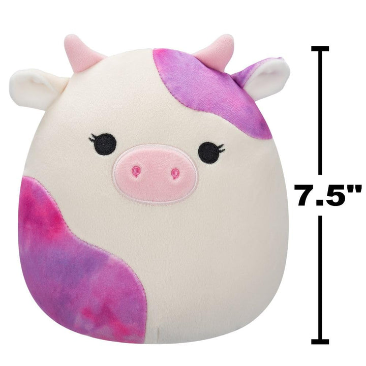 Squishmallows Original 7.5-Inch Kalina the White Cow with Pink Tie-Dye Spot