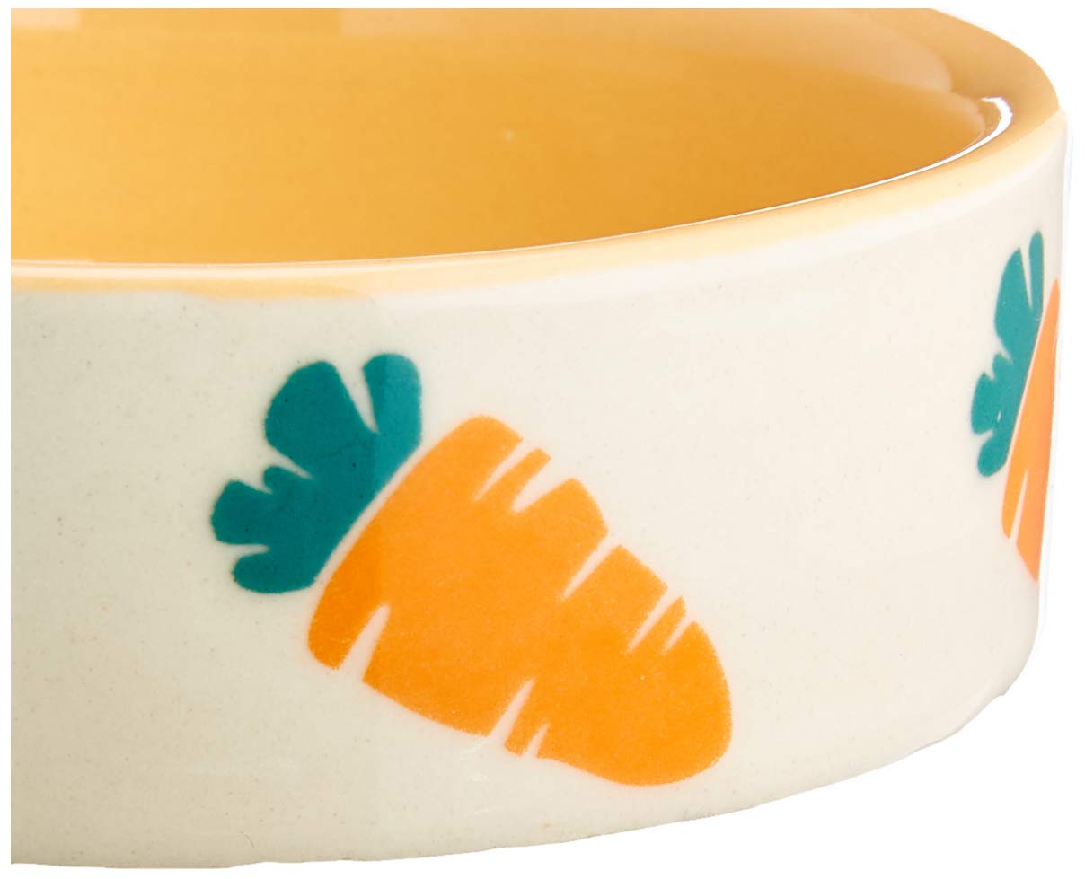Nobby Ceramic Rodent Bowl - Glazed Inside/Outside | 7.5 x 2.5 cm | Beige/Orange