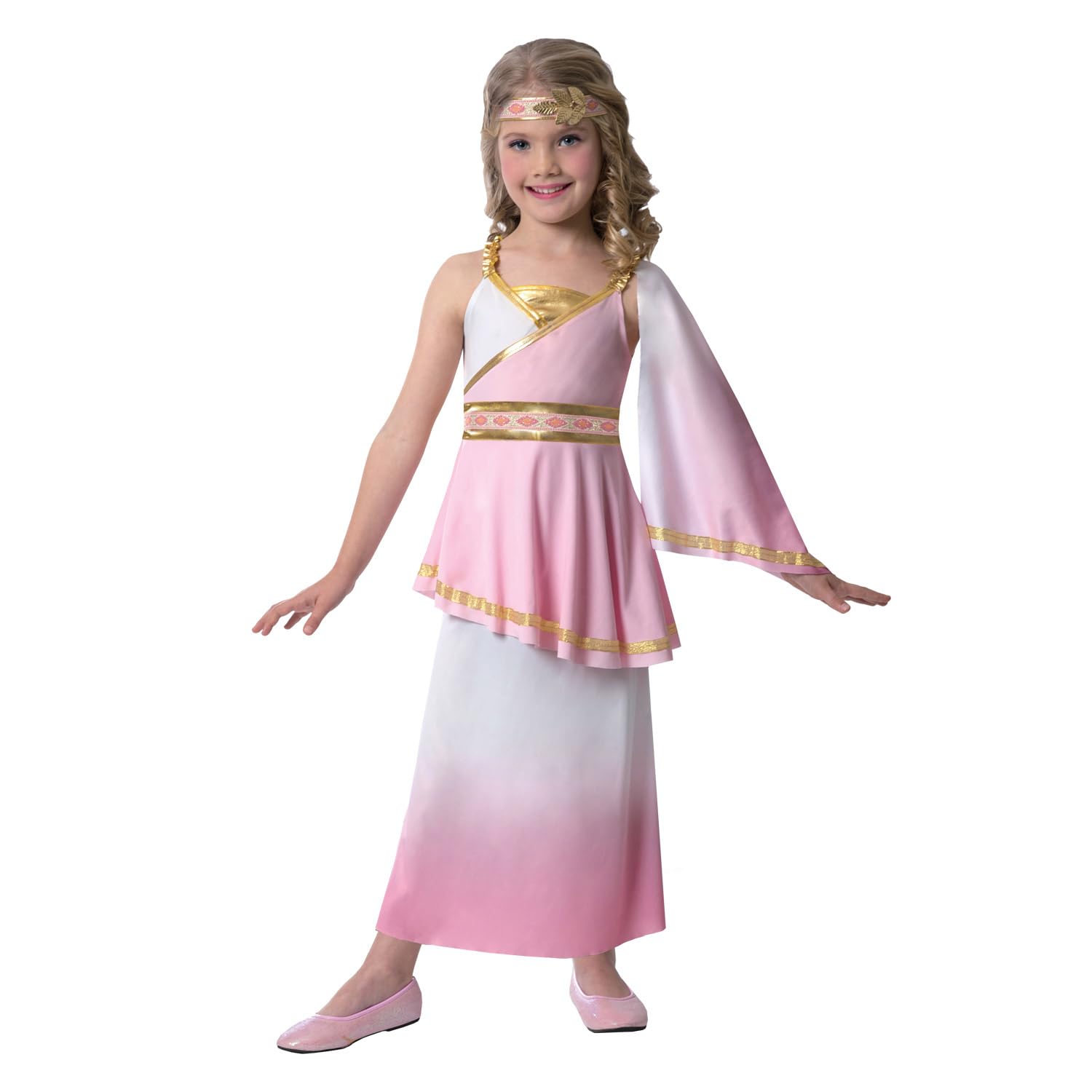 Amscan Roman Goddess Costume - Kids Pink Fancy Dress for Girls