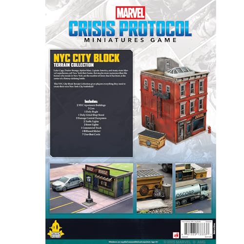 Asmodee Marvel: Crisis Protocol - NYC City Block Terrain Collection | Plastic, Cardboard | 2 Players