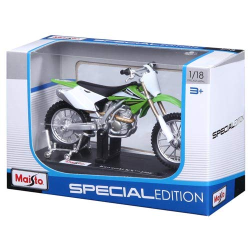 Maisto 1:18 Kawasaki KX250F Motorcycle Diecast Model - Green Metal Replica 2