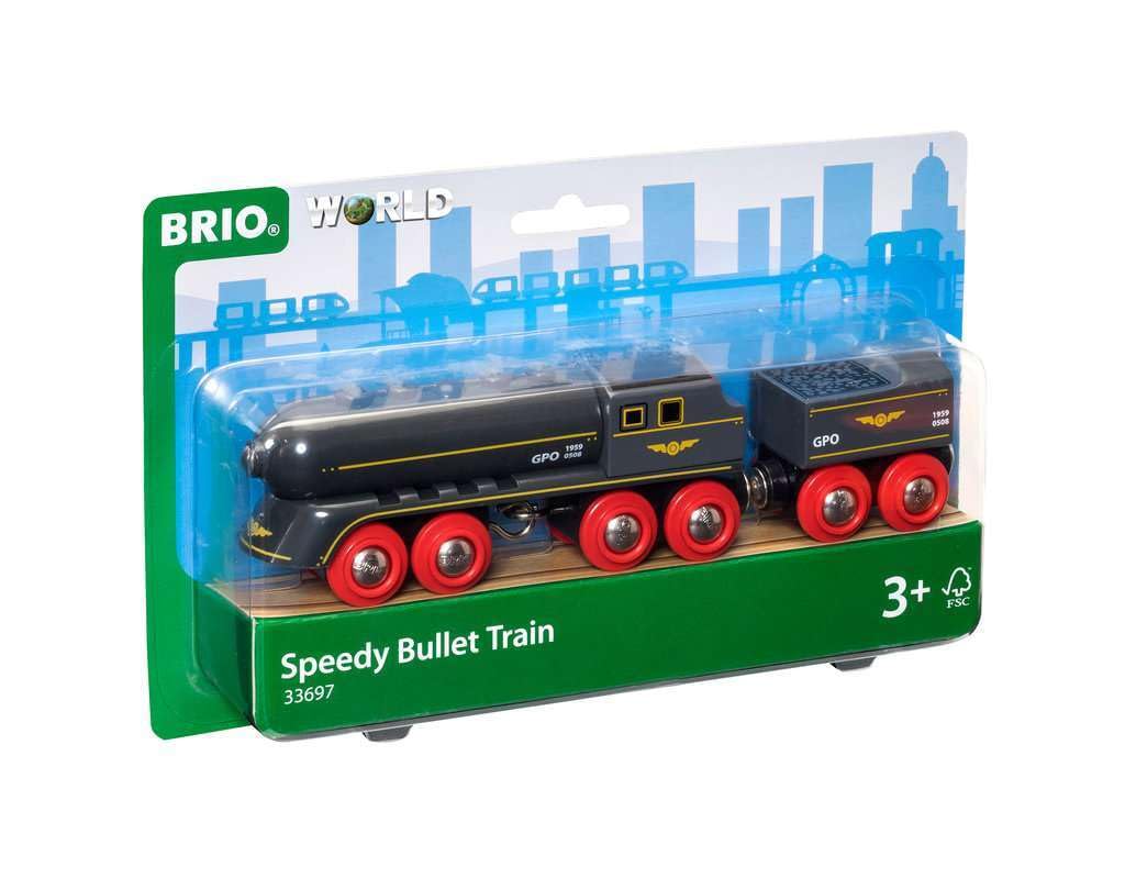 BRIO World Speedy Bullet Engine Train Toy - Wooden Educational Playset for Kids 3+ 1